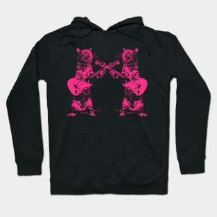 Double cat playing guitar Hoodie